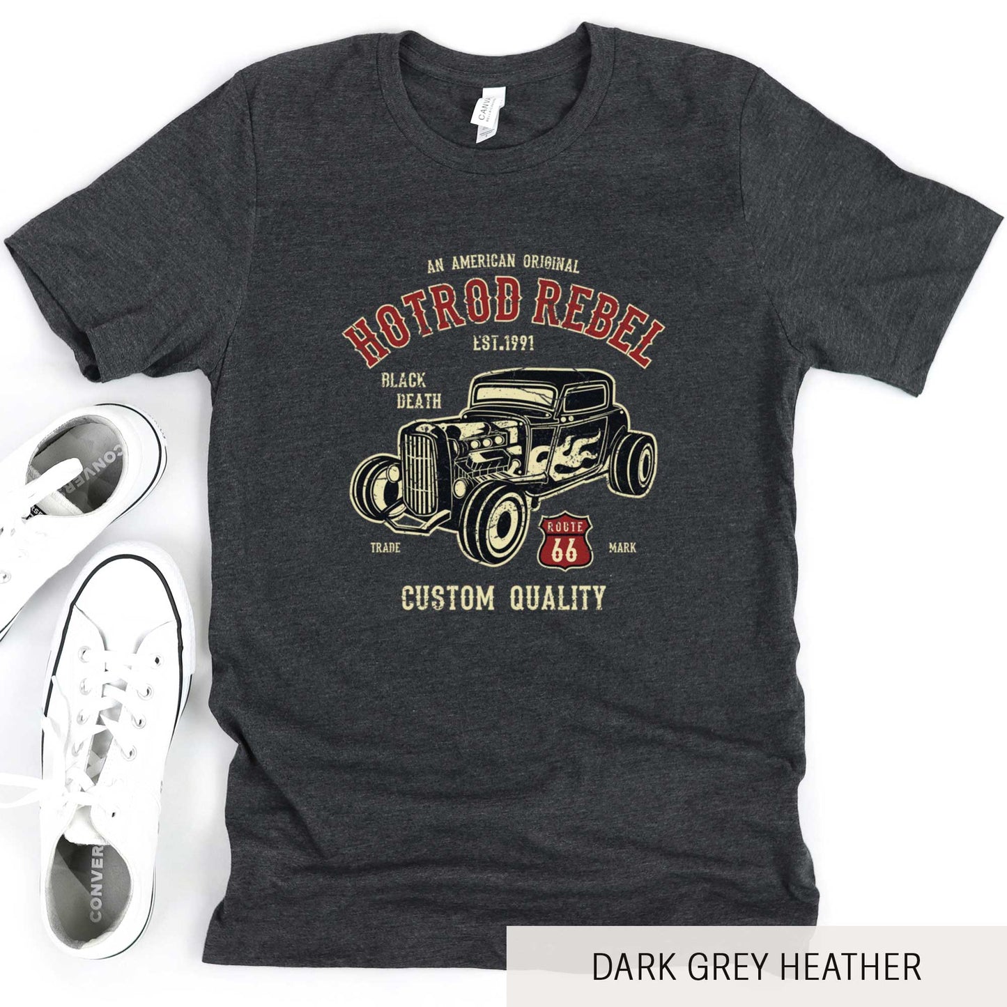 Hot Rod Rebel - Adult Unisex Jersey Crew Tee
