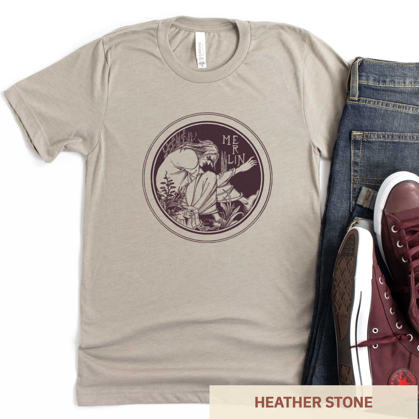 King Arthur Merlin the Magician - Adult Unisex Jersey Crew Tee