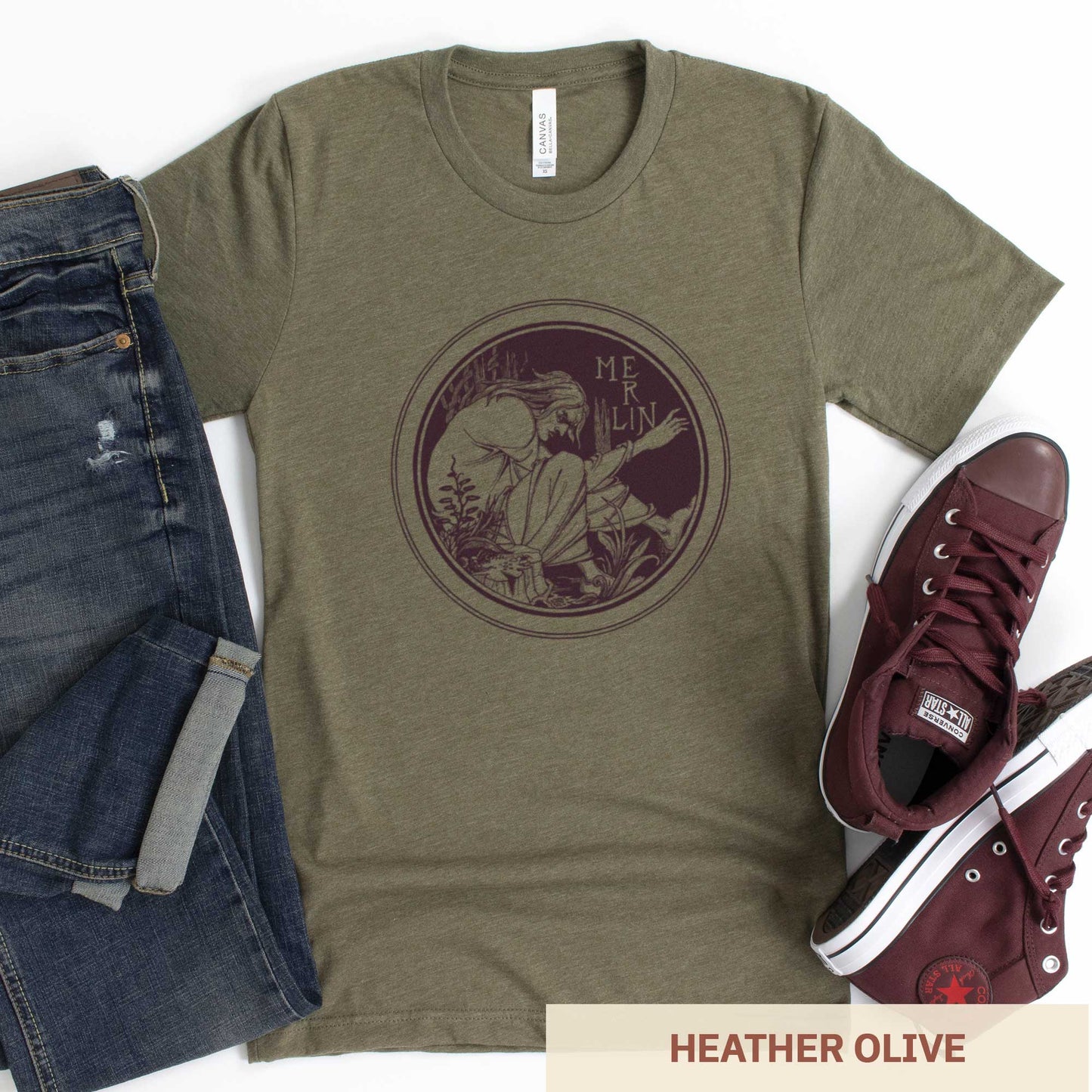 King Arthur Merlin the Magician - Adult Unisex Jersey Crew Tee