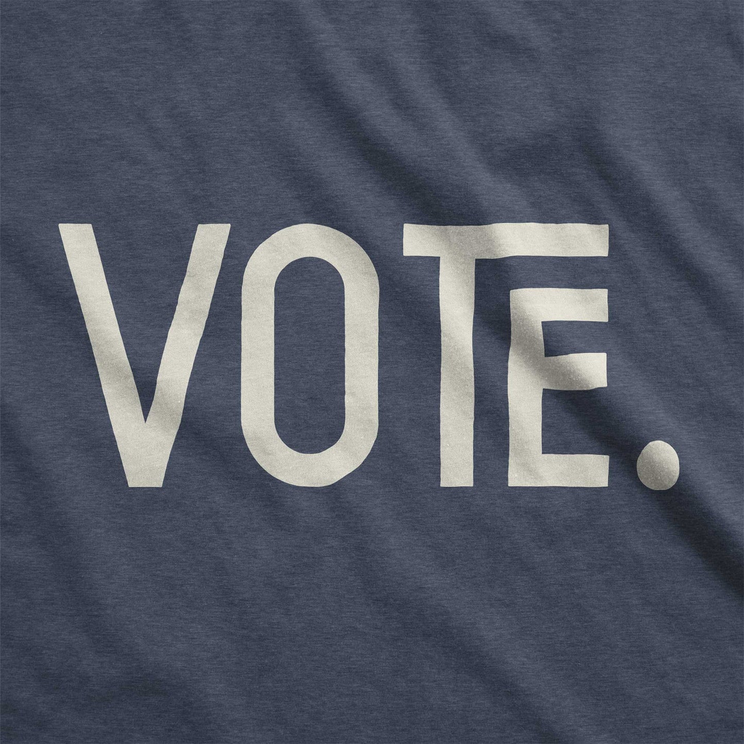 A heather navy Bella Canvas swatch with the words vote on it.