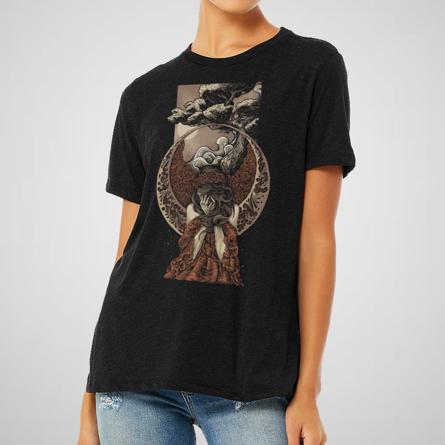 Shy, Art Illustration, Emo - Women's Relaxed Cotton/Poly Tee