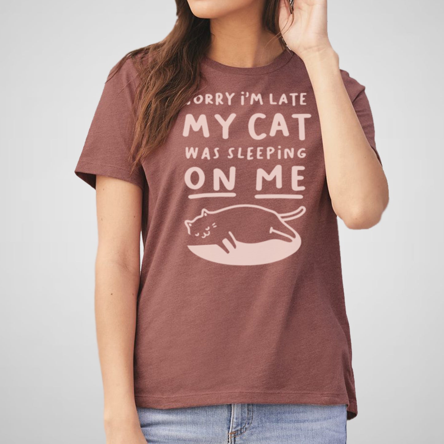 My Cat Was Sleeping on Me - Women's Relaxed Cotton/Poly Tee