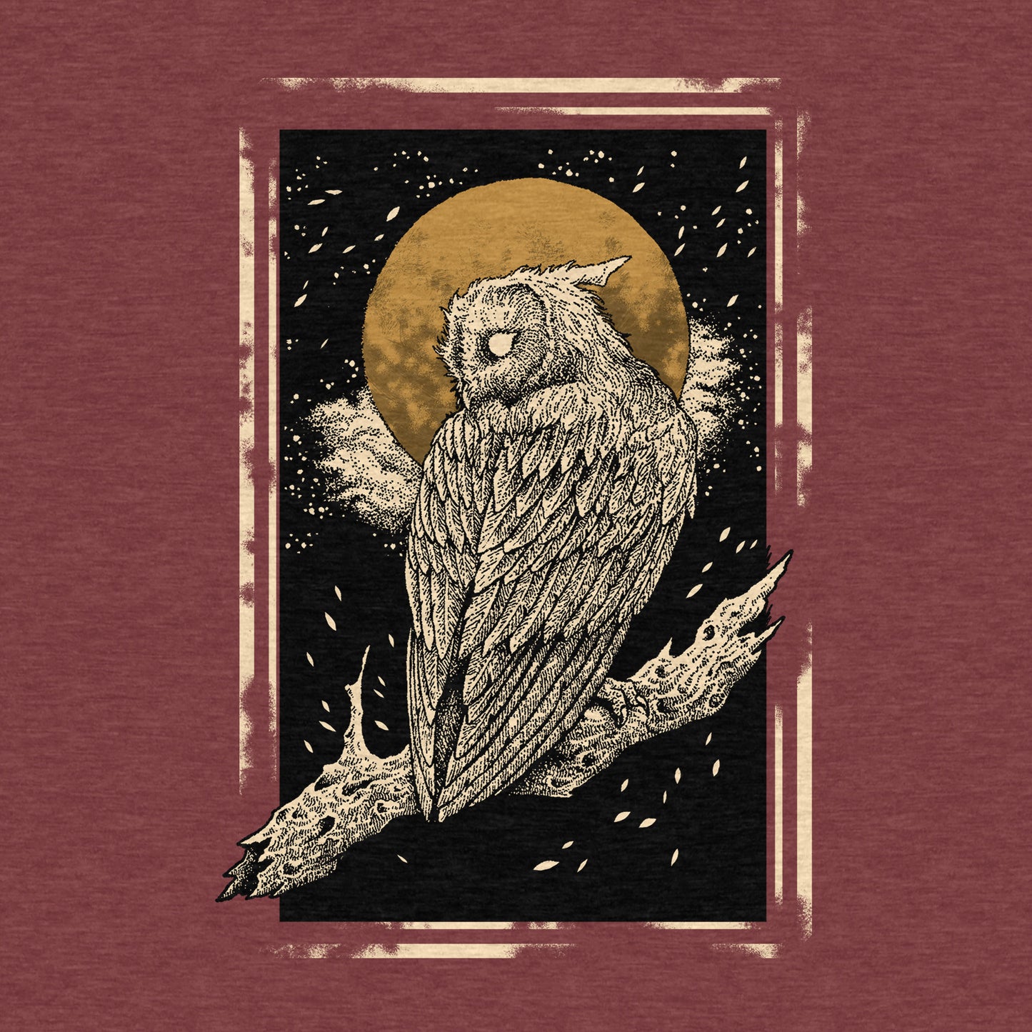 Moonlight Owl, Animal Wilderness - Adult Unisex Triblend Tee