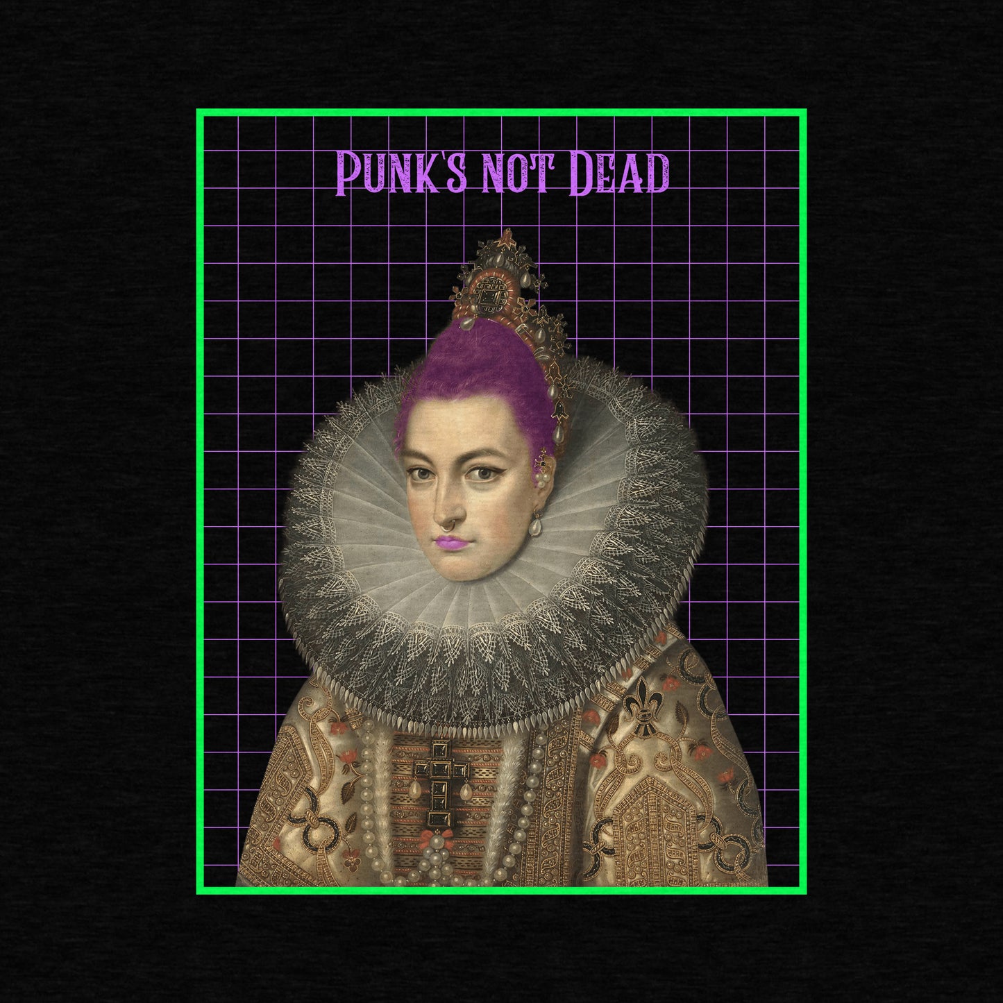 Punk's Not Dead, Funny Portrait - Women's Relaxed Cotton Tee
