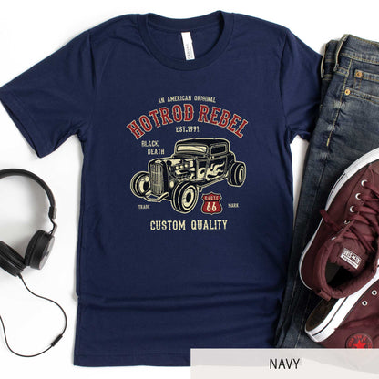 Hot Rod Rebel - Adult Unisex Jersey Crew Tee