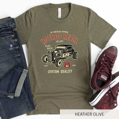Hot Rod Rebel - Adult Unisex Jersey Crew Tee