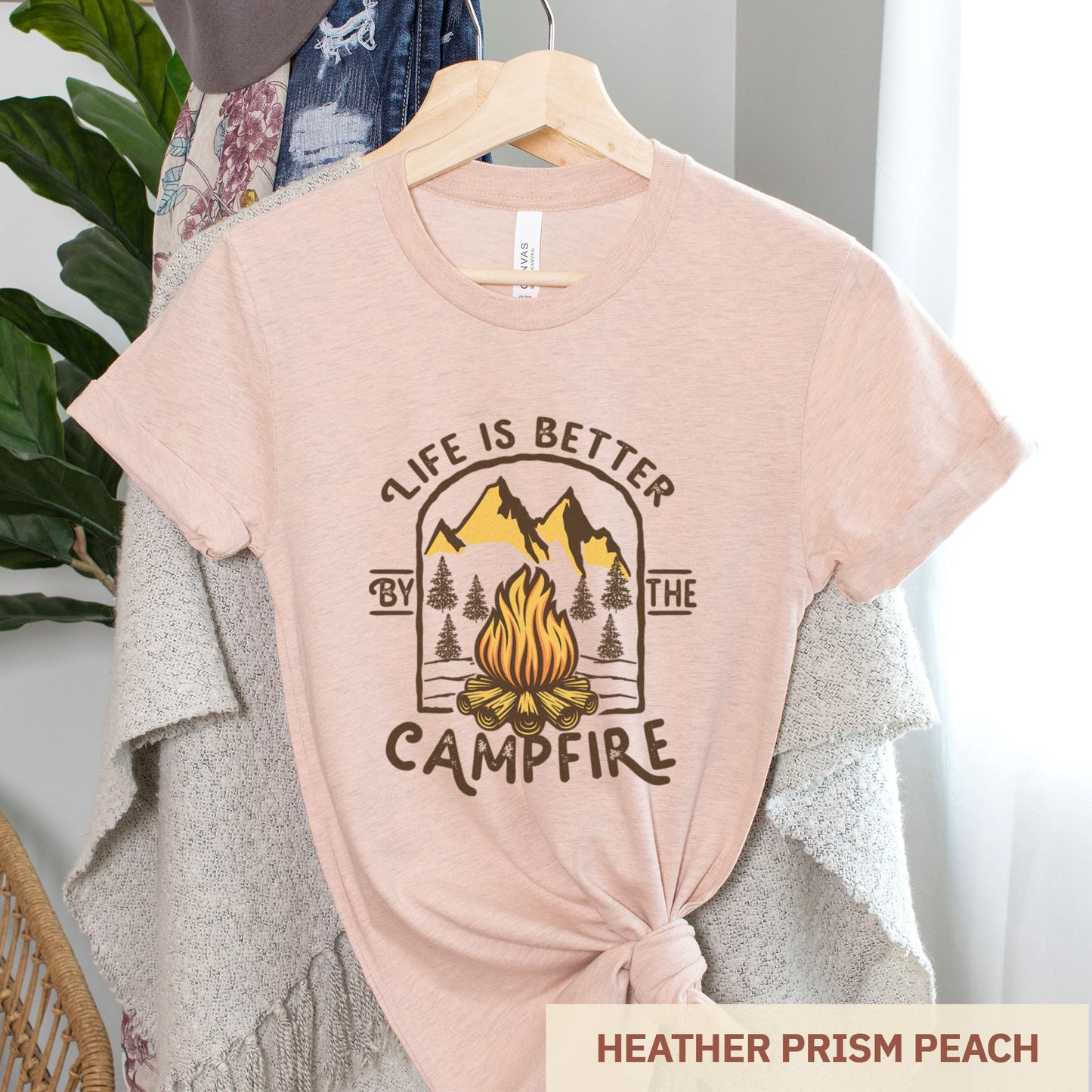 Life is Better by the Campfire - Adult Unisex Jersey Crew Tee