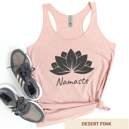 Namaste Lotus Flower - Women's Triblend Racerback Tank