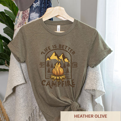Life is Better by the Campfire - Adult Unisex Jersey Crew Tee