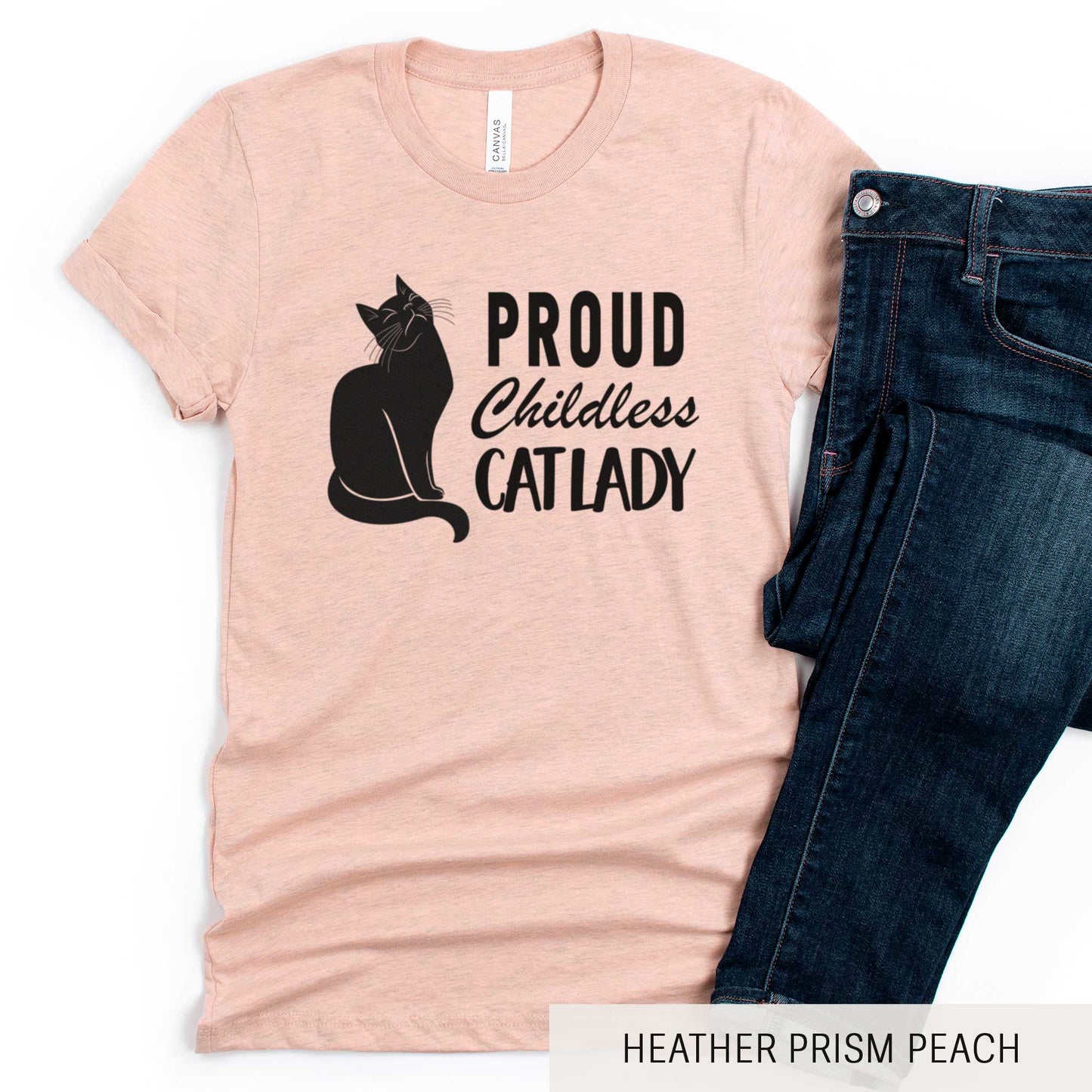 Proud Childless Cat Lady - Adult Unisex Jersey Crew Tee