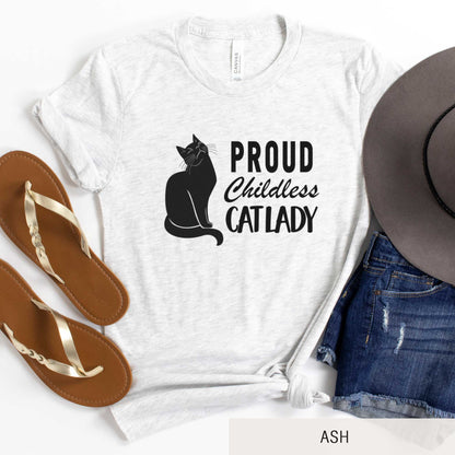Proud Childless Cat Lady - Adult Unisex Jersey Crew Tee