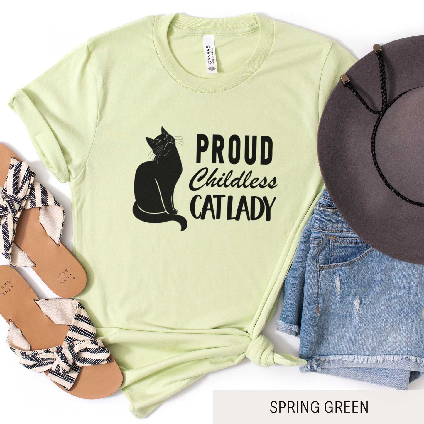 Proud Childless Cat Lady - Adult Unisex Jersey Crew Tee
