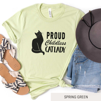 Proud Childless Cat Lady - Adult Unisex Jersey Crew Tee