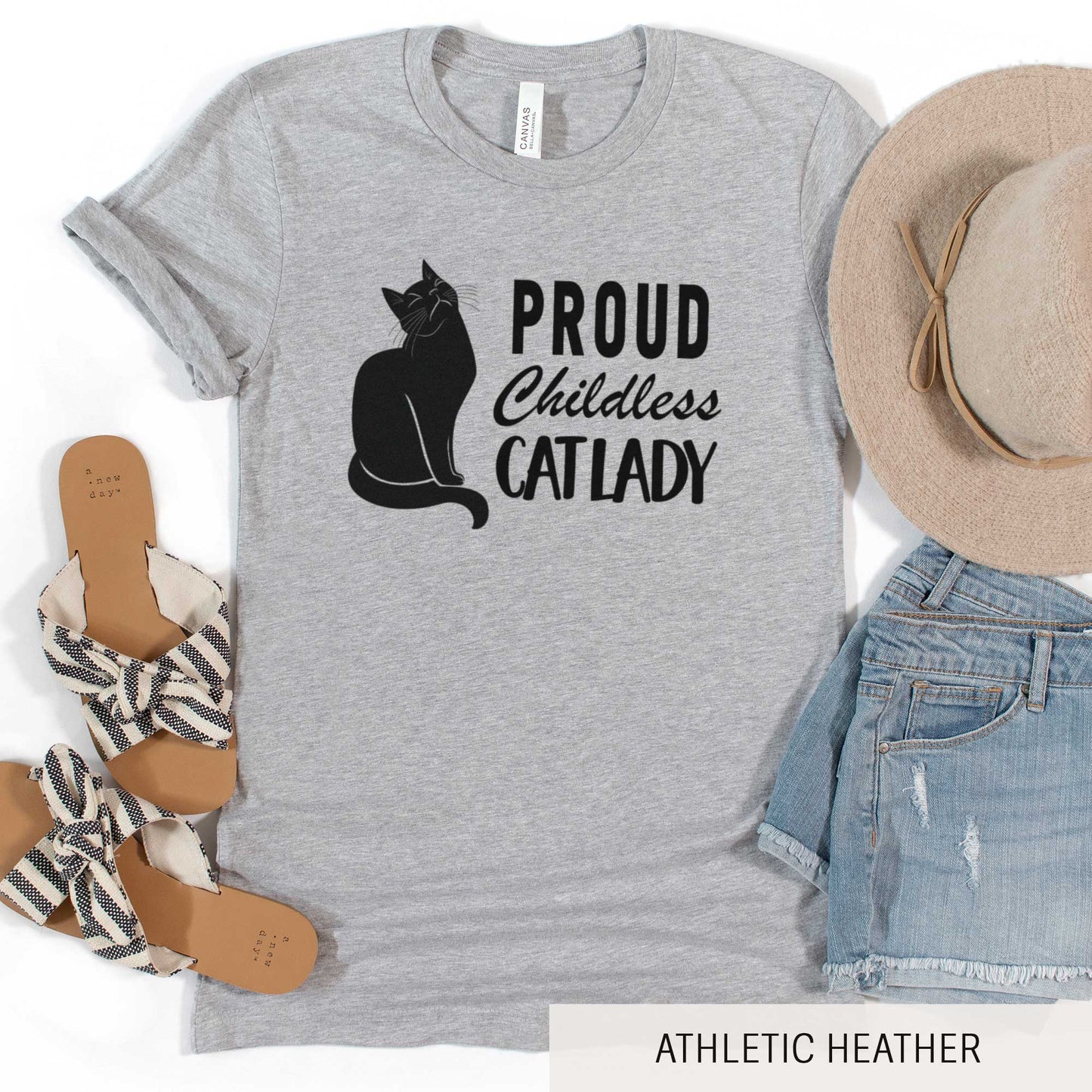 Proud Childless Cat Lady - Adult Unisex Jersey Crew Tee
