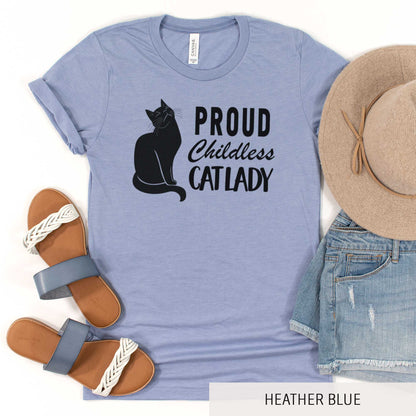 Proud Childless Cat Lady - Adult Unisex Jersey Crew Tee