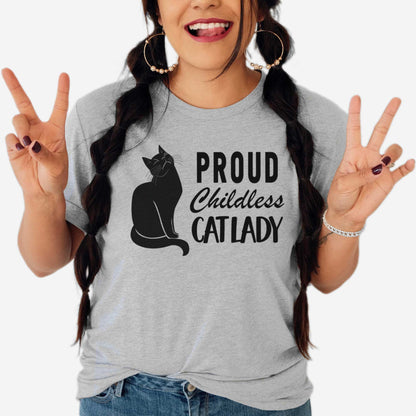 Proud Childless Cat Lady - Adult Unisex Jersey Crew Tee