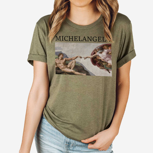 Michelangelo's Creation of Adam - Adult Unisex Jersey Crew Tee