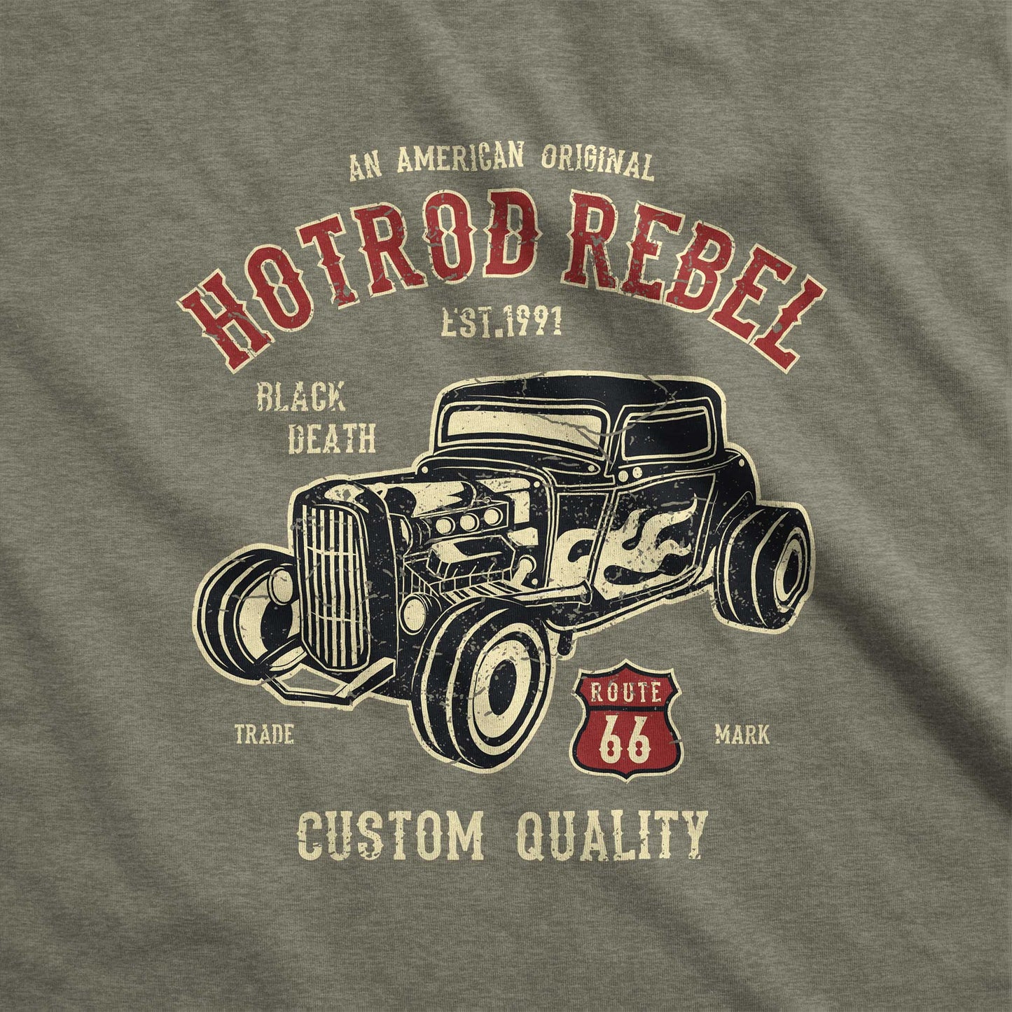 Hot Rod Rebel - Adult Unisex Jersey Crew Tee