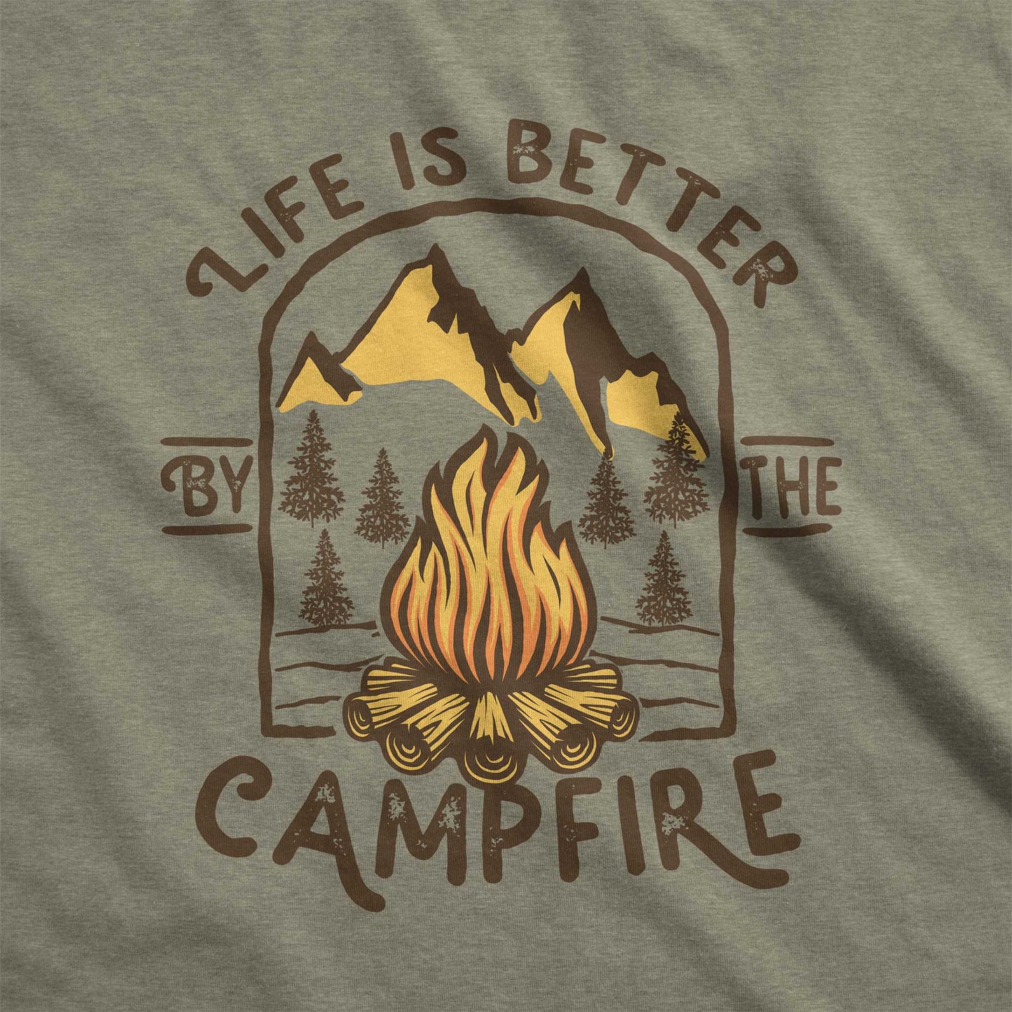 Life is Better by the Campfire - Adult Unisex Jersey Crew Tee