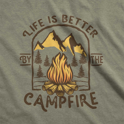 Life is Better by the Campfire - Adult Unisex Jersey Crew Tee