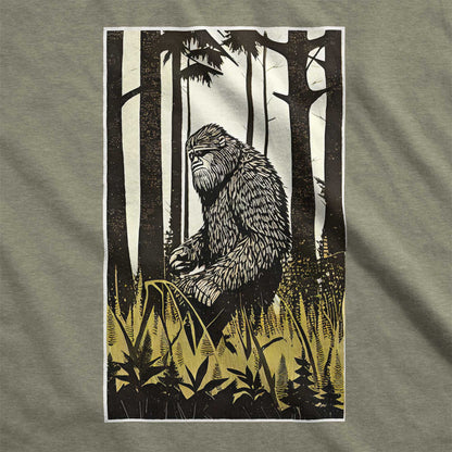 Sasquatch in the Woods - Adult Unisex Jersey Crew Tee