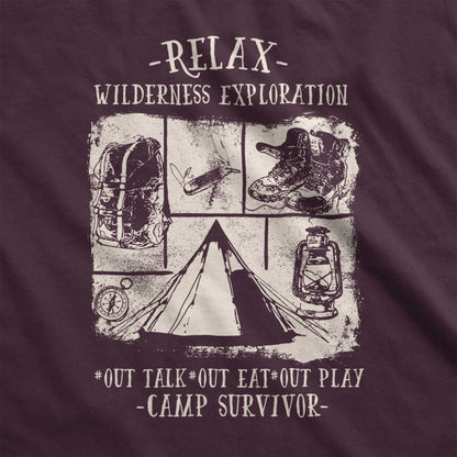 Camp Survivor, Wilderness, Explore - Adult Unisex Jersey Crew Tee