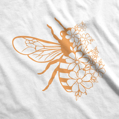 Floral Bee - Women’s Flex Scoop Neck Tee