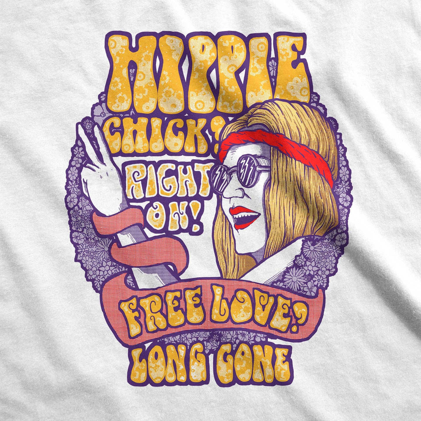 Hippie Chick 70's Retro - Adult Unisex Classic Ringer Tee