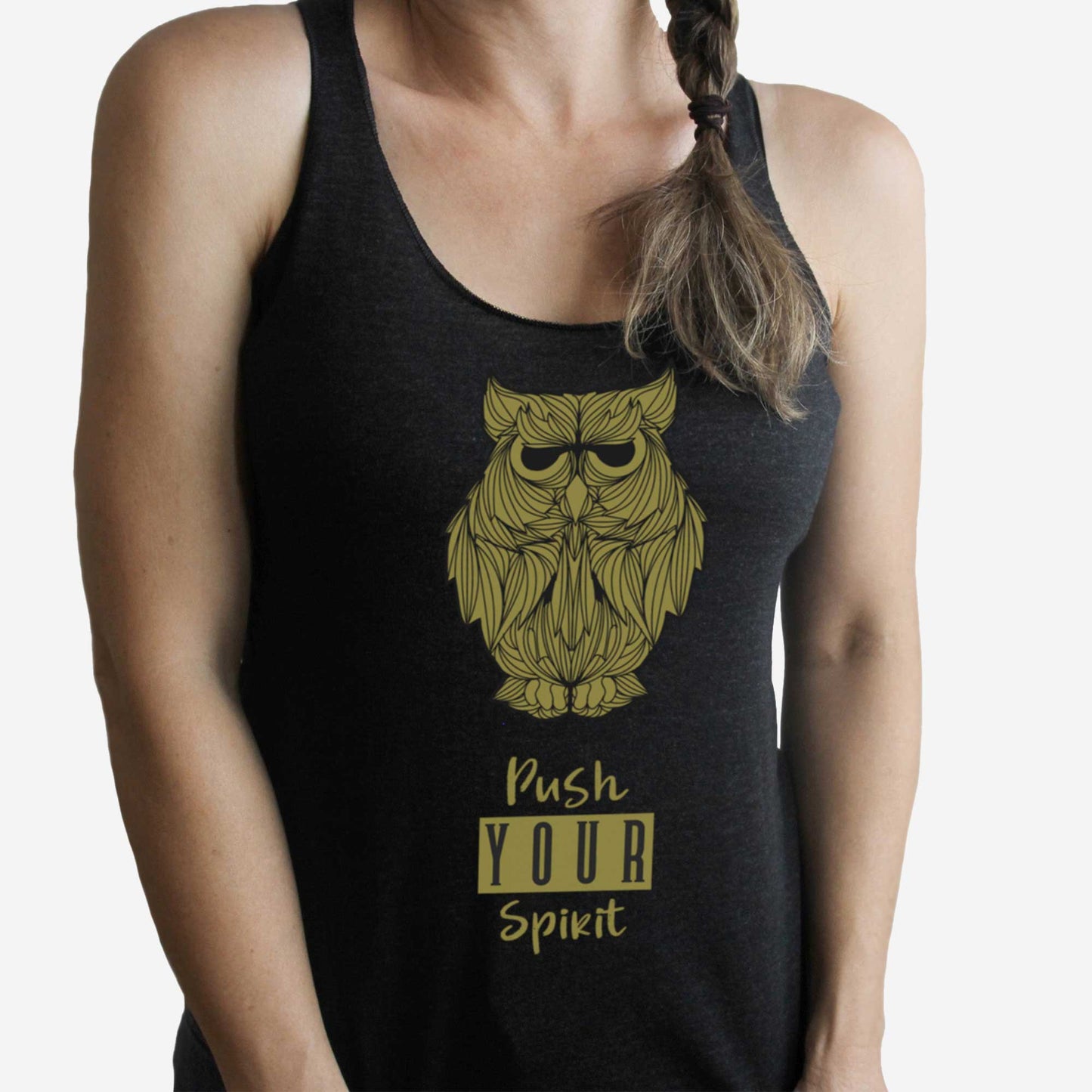 Push Your Spirit - Women's Triblend Racerback Tank