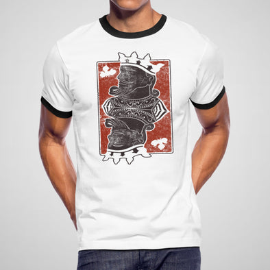 King Me, Playing Card - Adult Unisex Classic Ringer Tee