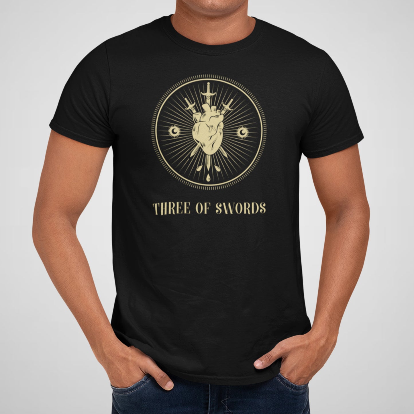 Three of Swords Heart Tarot - Adult Unisex Jersey Crew Tee