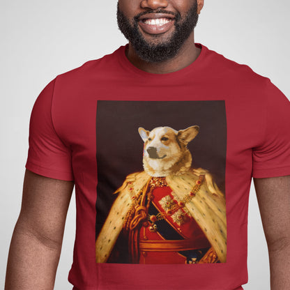 Royal Corgi, Portrait Mashup - Adult Unisex Jersey Crew Tee