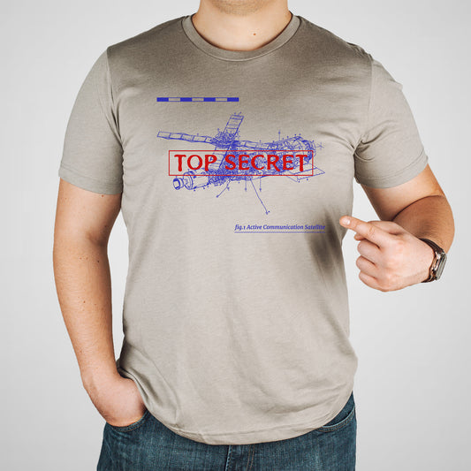 Top Secret Satellite & Diagram - Adult Unisex Jersey Crew Tee