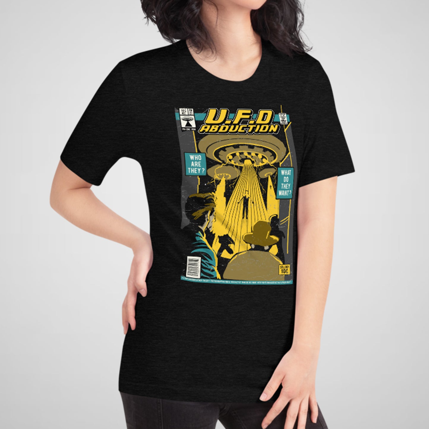 UFO, Comic Book, Vintage - Adult Unisex Jersey Crew Tee