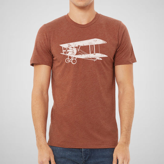 Biplane, Vintage Aircraft, WWII - Adult Unisex Triblend Tee