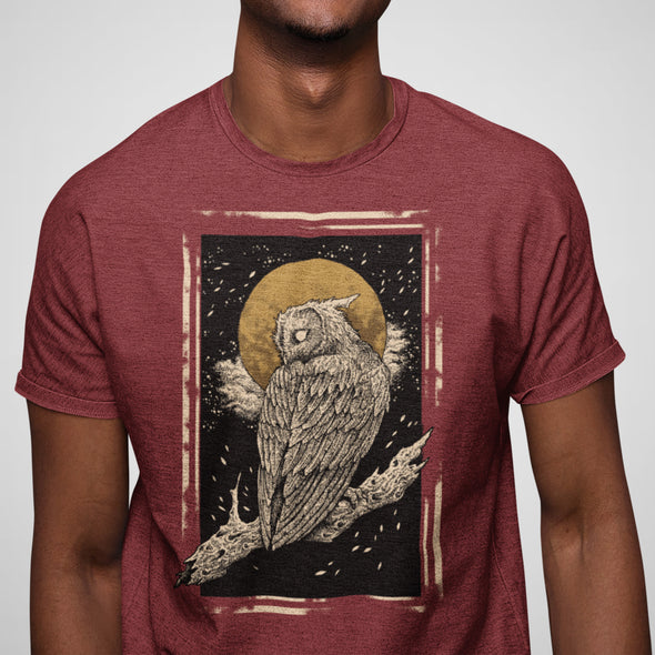 Moonlight Owl, Animal Wilderness - Adult Unisex Triblend Tee