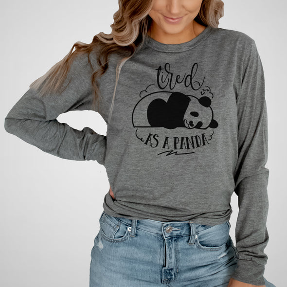 Tired As a Panda - Adult Unisex Long Sleeve Triblend Tee