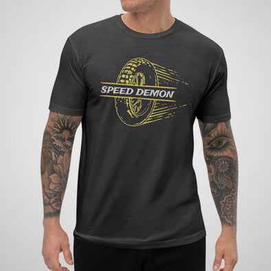 Speed Demon, Tire Print, Racing - Men's Cotton Tee