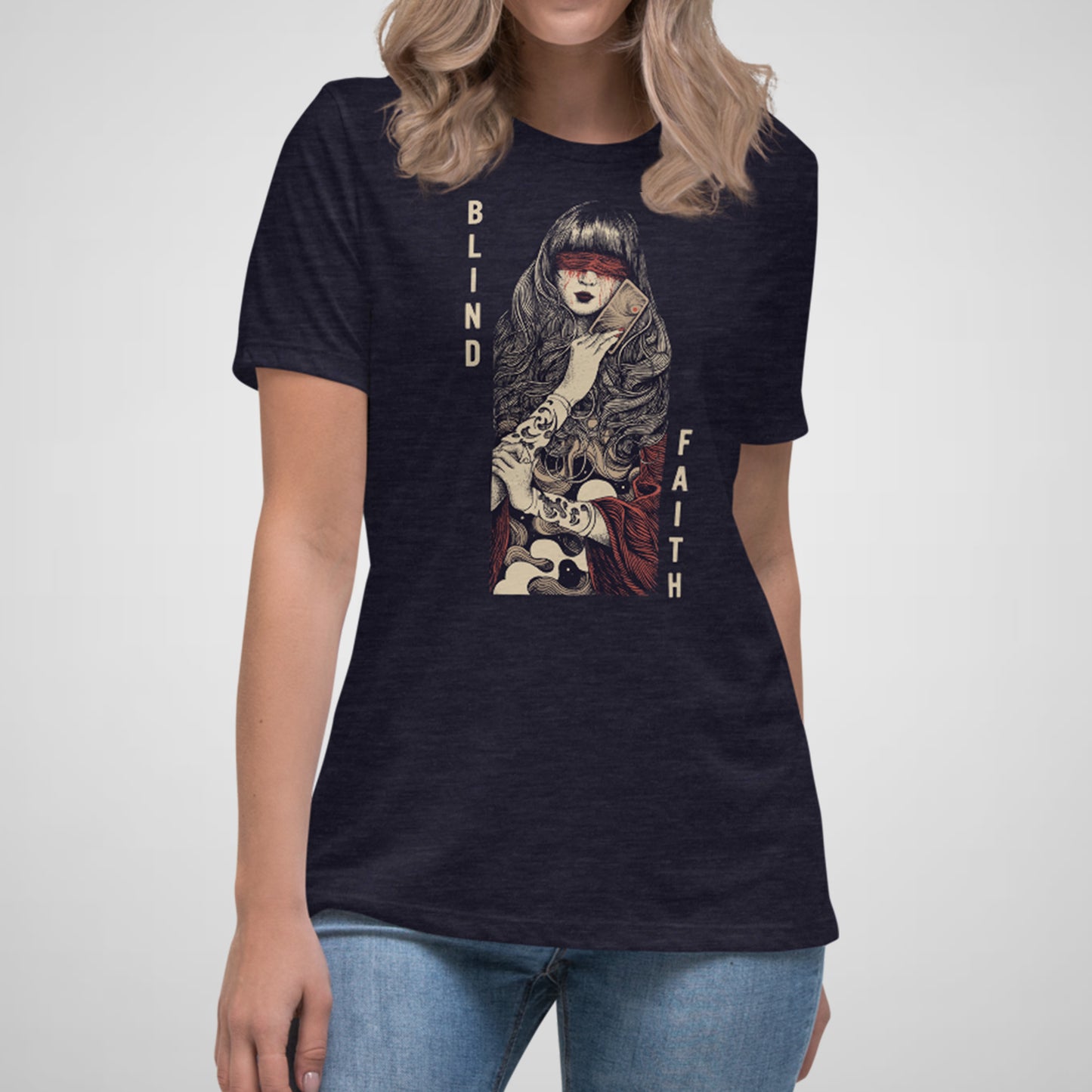 Blind Faith, Priestess, Illustration - Women's Relaxed Cotton/Poly Tee