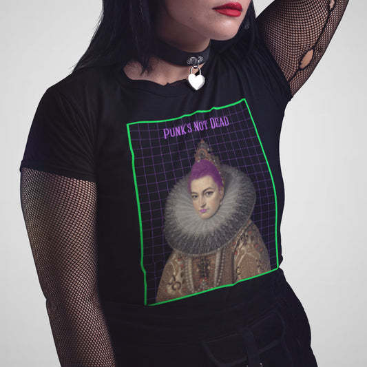 Punk's Not Dead, Funny Portrait - Women's Relaxed Cotton Tee