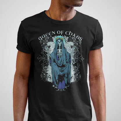 Queen of Chaos, Goth, Skeleton - Adult Unisex Jersey Crew Tee