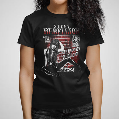 Sweet Rebellion, Rock, Music - Women's Relaxed Cotton Tee