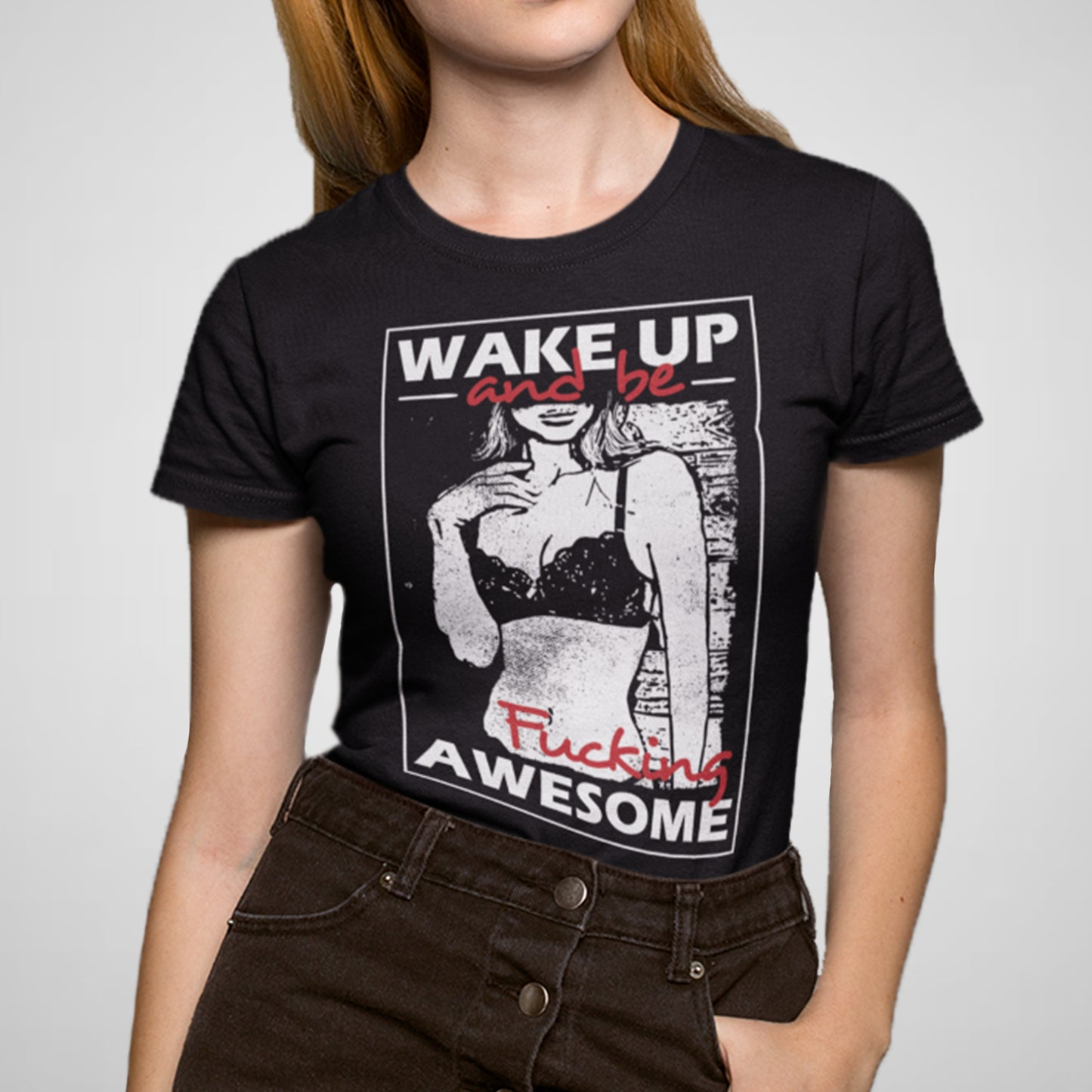 Wake Up & Be Awesome - Women's Relaxed Cotton Tee