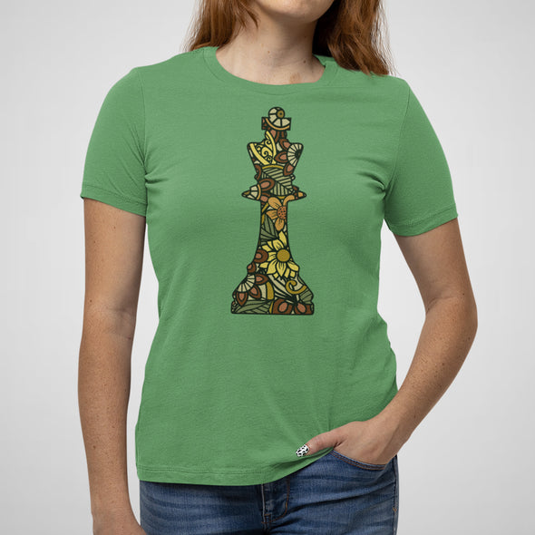 Chess King Piece Mandala - Women's Relaxed Cotton Tee