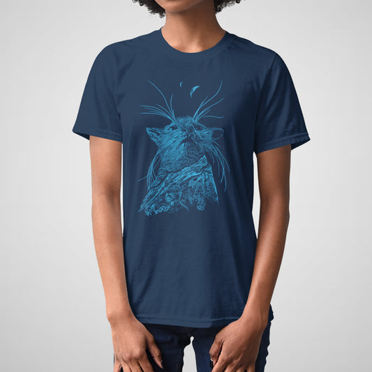 Wise Mouse, Animal, Fantasy - Women's Relaxed Cotton Tee