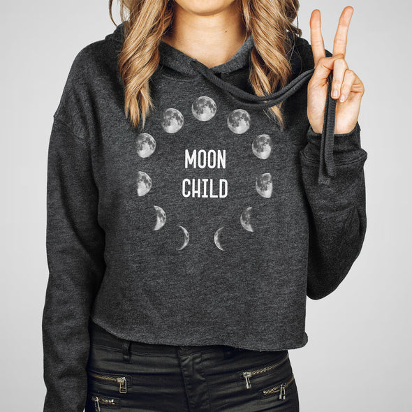 Moon Child - Women's Cropped Fleece Hoodie
