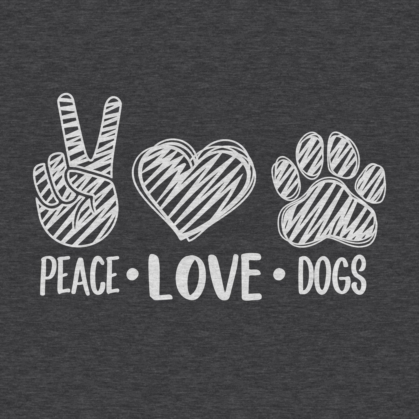 Peace + Love + Dogs - Women's Relaxed Fit Cotton/Poly Tee