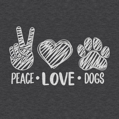 Peace + Love + Dogs - Women's Relaxed Fit Cotton/Poly Tee