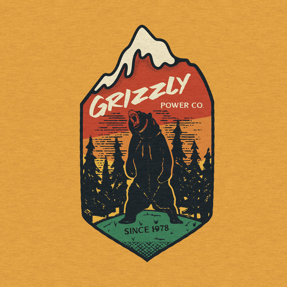 Grizzly Power Co., Bear, Outdoors - Men's Cotton Tee