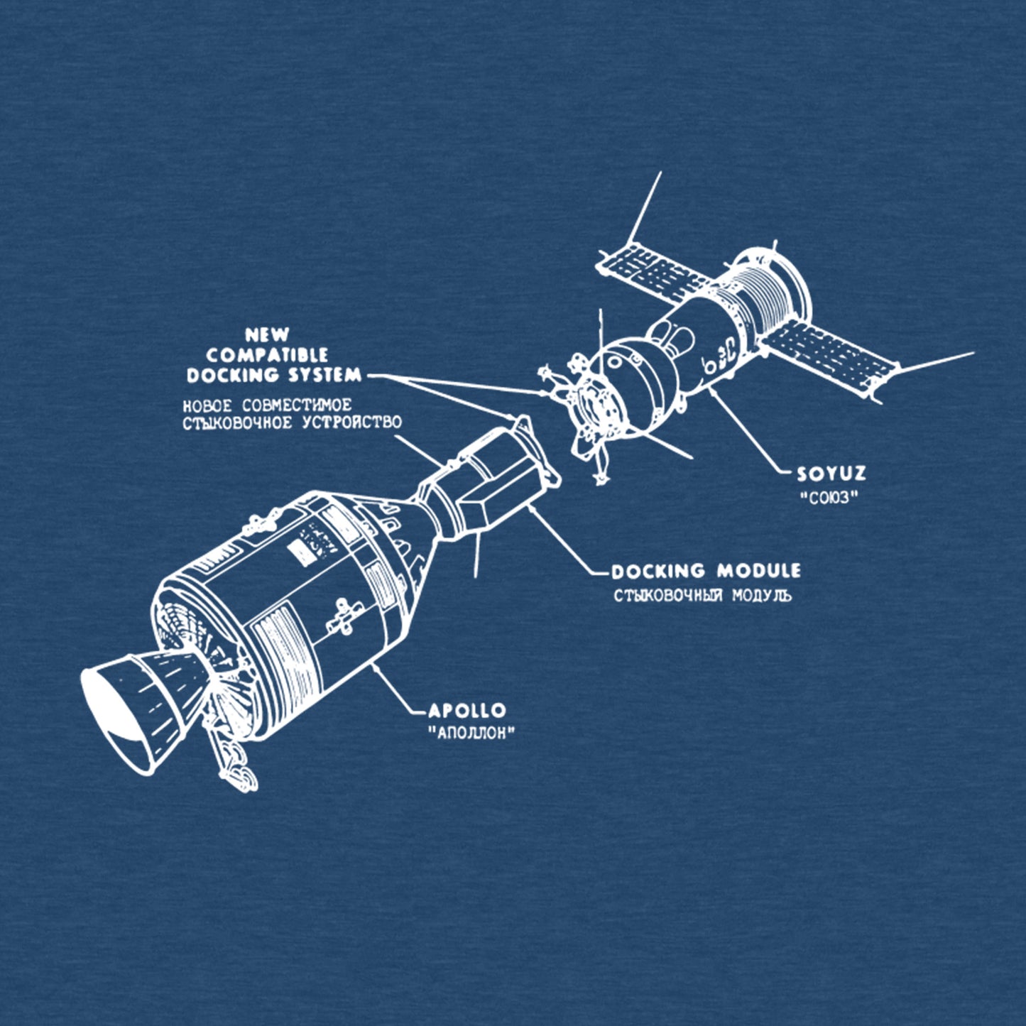 Apollo-Soyuz Rocket, Space Flight - Men's Cotton Tee